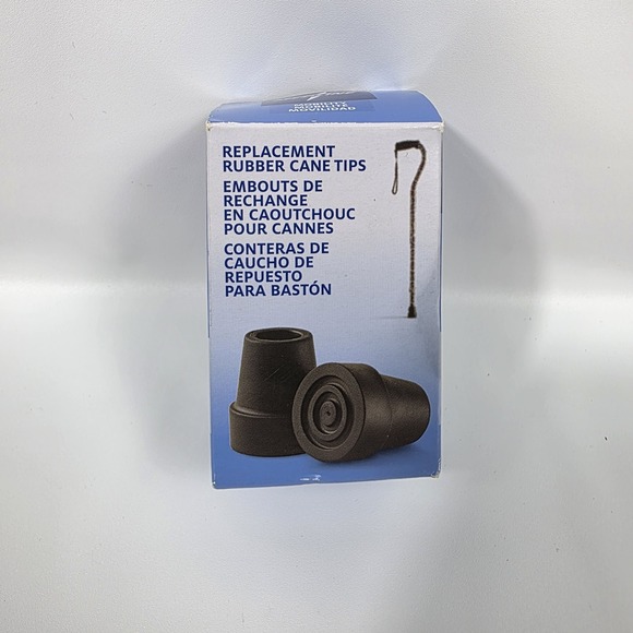Medline Accessories - Medline Rubber Replacement Cane Tips Fits Most Canes With 3/4" Diameter - 2 Tips
